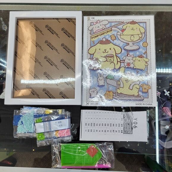 Brand New DIY Pompompurin Diamond Beads Art With Frame - Picture 4 of 8